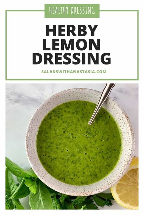 Herby Lemon Dressing – versatile & tasty Healthy Vinaigrette, Dressing Vinaigrette, Homemade Salad Dressing Healthy, Herb Dressing, Healthy Dressing, Keto Salads, Leafy Salad, Vegan Dressing, Vegan Salads