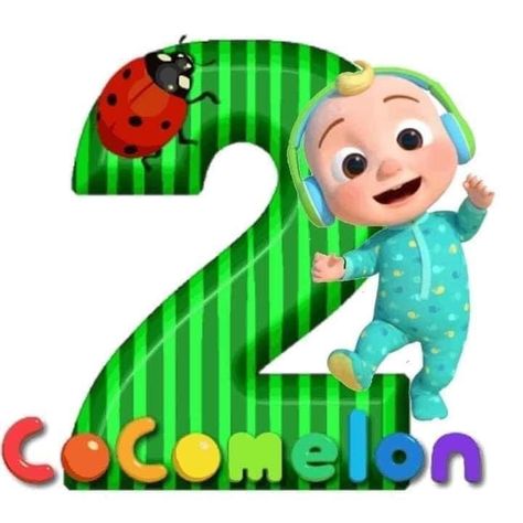 Number 2 Cocomelon, Coco Melon Printable, Cocomelon 2nd Birthday Party, Cocomelon Cookies, Cocomelon Cake, Baby Birthday Party Theme, Coco Melon, Happy Birthday Shirt, Watermelon Birthday Parties