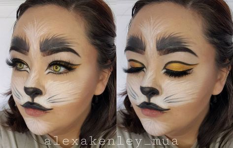 Girls Cat Makeup, Face Paint Only Costume, Painted Cat Faces For Halloween, Orange Cat Face Paint, Cat Costume Face Paint, Kids Cat Costume Makeup, Cat Face Paint Tutorial, How To Paint A Cat Face For Halloween, Kitty Cat Makeup Kids