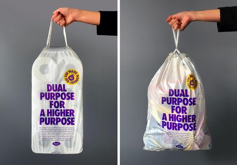 Violeta Design Advert By Saatchi & Saatchi: Dual purpose for a higher purpose | Ads of the World™ Toilet Paper Packaging, Packaging World, Higher Purpose, Use Of Plastic, Trash Bag, Paper Packaging, Design Competitions, Creative Packaging Design, Creative Packaging