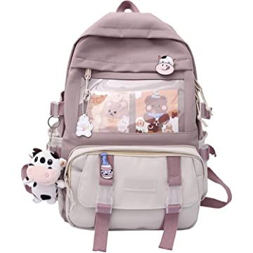 Amazon.com Shopping Cart Mochila Kpop, Cute School Bags, Estilo Harajuku, Kawaii Bag, Aesthetic Backpack, Laptop Backpack Women, Kawaii Backpack, Style Kawaii, Purple Backpack