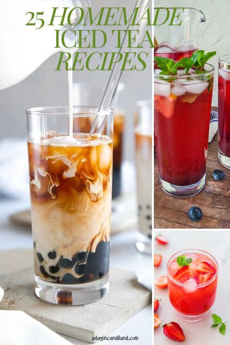 25 Homemade Iced tea Recipes that are refreshing and delicious just in time for summer barbecues and outdoor get togethers. Tea Recipes Homemade, Homemade Ice Tea, Iced Tea Recipes Homemade, Homemade Iced Tea, Cold Tea, Tea Beverages, Summer Foods, Iced Tea Recipes, Delicious Drink Recipes