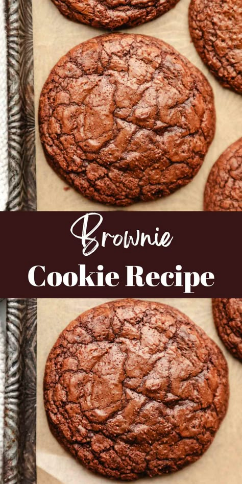 Brownie Cookie Recipe, Jumbo Cookies, Chocolate Brownie Cookies, Cookie Brownie Recipe, Chewy Brownies, Cookie Recipes Homemade, Chocolate Cookie Recipes, Delicious Cookie Recipes, Best Cookie Recipes