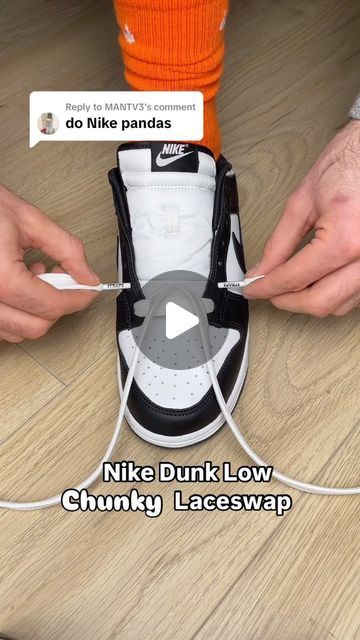 Strapz Premium Sneaker Laces on Instagram: "What sneaker should I laceswap with these Strapz Extra Wide Laces next? 🤔👀

#nikedunk #dunklows #pandadunks #chunkylaces #laceswap #lacingtutorial #asmr #shoelace #sneakers" Lacing Dunks Low, Lacing Dunk Lows, Urban Lace-up Sneakers With Thick Bottom, Synthetic Lace-up Sneakers With Laces, Scratch-resistant Synthetic Lace-up Jordan Shoes, Dunk Lows, Shoe Lace Patterns, Lace Sneakers, Lacing Sneakers