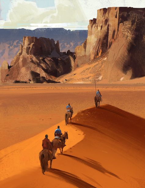 Cyberpunk Desert, Desert Concept Art, Environment Painting, Environment Art, Landscape Concept, Fantasy Places, Matte Painting, Fantasy Art Landscapes, Environment Design