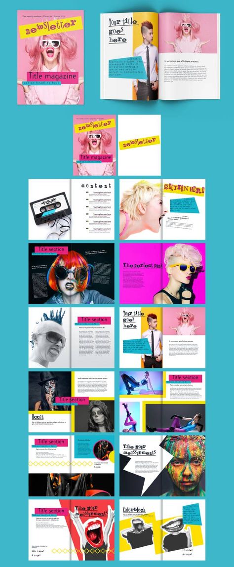 Funky Magazine, 90s Magazine, Magazine Format, Retro Magazine, Indie Magazine, Moodboard Ideas, Pop Magazine, Art Zine, Illustrator Design Tutorial