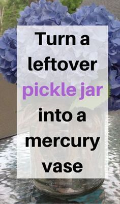 Pickle Jar Crafts, Mercury Vase, Mercury Vases, Gallon Jars, Pickle Jar, Glass Flower Vase, Home On A Budget, Diy Jar Crafts, Glass Flower Vases