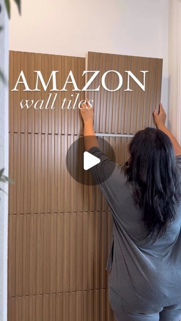 Naomi Vega | Content Creator on Instagram: "The easiest home diy to create an accent wall! 🙌🏼   Get the look of wall slats for less with these Amazon wall tiles. I used peel and stick tape making this super renter friendly too 😍  Drop the word TILE down below to get the links to all the products I used 🤎🤎" Accent Wall Ideas Apartments, Wall Protection Ideas, Easy Wall Makeover, Living Room Ideas Renter Friendly, Small Renter Friendly Bathroom, Peel And Stick Tile Accent Wall, Renter Friendly Design, Renter Friendly Textured Wall, Renter Friendly Partition Wall