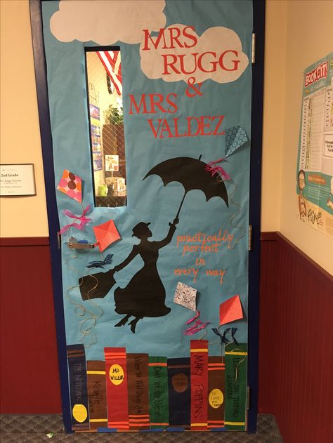 Teacher appreciation door - Mary poppins Mary Poppins Classroom Door, Mary Poppins Teacher Appreciation, Disney Teacher Appreciation Week Door, Disney Teacher Door, Mary Poppins Classroom Theme, Disney Teacher Appreciation Door, Disney Teacher Appreciation Week, Teacher Appreciation Door Ideas, Teacher Appreciation Decorations