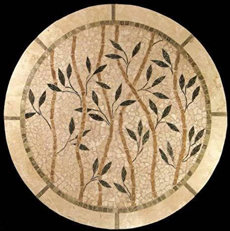 Tropicana Natural Stone Dining Tables - 48 Inches Round Patterns Nature, Free Mosaic Patterns, Stone Tables, Natural Stone Kitchen, Round Coffee Tables, Unique Dining Tables, Mosaic Table Top, Round Mosaic, Bamboo Art