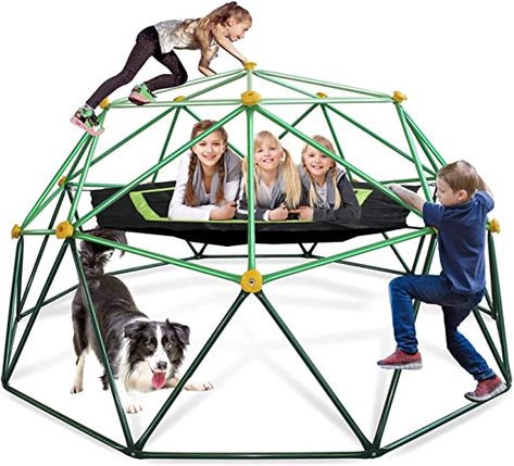 Amazon.com: SMkidsport Dome Climber with Canopy, 10 FT Climbing Dome for Kids,1000 LBS Capacity, Rust and UV Resistant Steel, Be Applicable Garden, Backyard, Playground and More Indoor/ Outdoor Places (Green) : Toys & Games Kids Play Centre, Backyard Jungle Gym, Climbing Dome, Play Canopy, Geometric Dome, Kids Climbing, Waterproof Tent, Jungle Gym, Outdoor Climbing