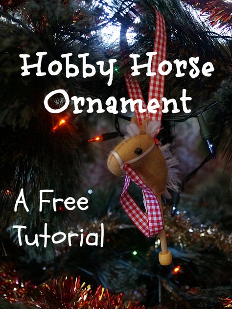 I first made my hobby horse ornaments last year , and posted one on the old Jupiter Hollow blog, and I'm finally getting around to sharing t... Horse Ornaments Diy, Festival Tree, Peppermint Ornaments, Wood Burned Gifts, Felt Tutorial, Crafts 2023, Horse Christmas Ornament, Horse Christmas, Stick Horses