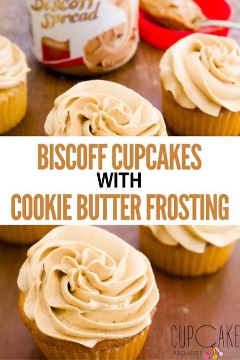 Brown Sugar Cupcakes, Cookie Butter Frosting, Biscoff Butter, Biscoff Cookie Recipe, Biscoff Buttercream, Biscoff Cupcakes, Recipes Deserts, Cupcake Project, Biscoff Recipes