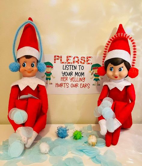 Preschool Elves, Elf Ideas Easy, Elf Magic, Awesome Elf On The Shelf Ideas, Not Listening, Elf Activities, Xmas Elf, Elf Antics, Elf Fun