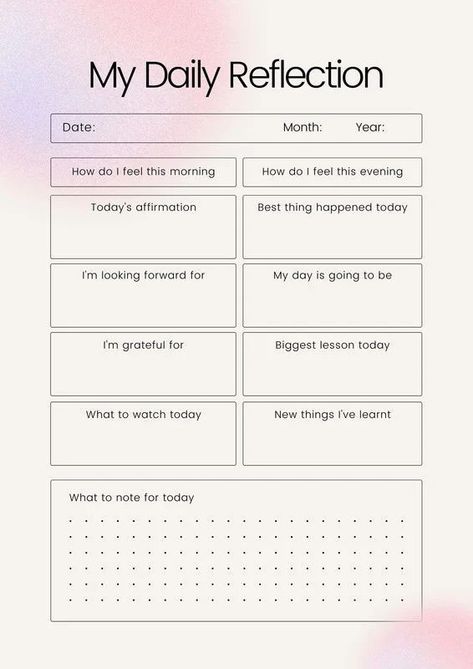 reflection sheet Good Notes Templates Journal, Personal Planner Template, Productivity Journal Template, Printable Bucket List Template, Self Reflection Template, Journal Template Aesthetic Printable, Things I Have Done Project Tiktok Template, Self Improvement Journal Template, Self Reflection Journal Template