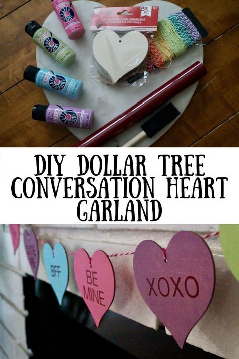 Valentines Day Decorations Diy Kids, Valentines Work Decorations, Diy Valentines Classroom Decorations, Conversation Hearts Centerpieces, Conversation Heart Garland, Cricut Valentines Day Projects, Diy Valentine Party Decorations, Cricut Valentines Decorations, Valentines Day Decorations Cricut