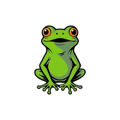 Vector green frog vector animal cartoon | Premium Vector #Freepik #vector #tropical #fun #water #nature Frog Vector, Frog Cartoon, Front Profile, Cartoon Frog, Water Nature, Green Frog, Animal Cartoon, Cartoon Animals, Premium Vector