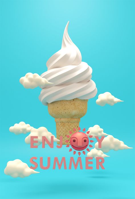 Billy Kidd, Ice Cream Logo, Ice Cream Poster, 3d Cinema, Ice Cream Design, Summer Iphone, Enjoy Summer, Summer Wallpaper, Happy Summer