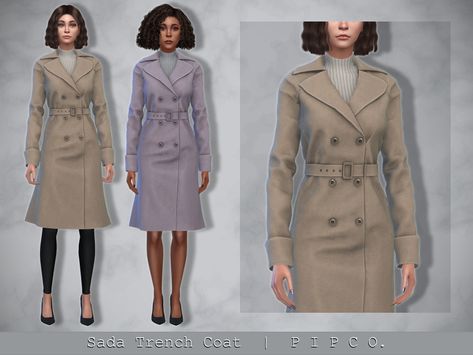 Sims 4 Cc Trench Coat Accessory, Sims 4 Cc Long Coat, Trench Coat Sims 4 Cc, Sims 4 Cc Trench Coat, Sims 4 Trench Coat, Sims 4 Winter Coat, Sims 4 Coat Cc, Cc Clothing, Doctor Coat