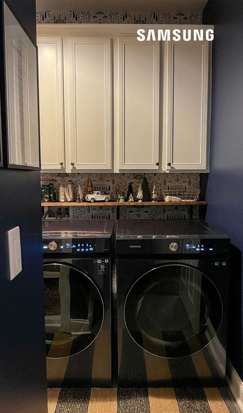 Laundry room in need of a modern upgrade? Make it happen with a stylish Bespoke washer and dryer featuring a clean flat-panel design. Click to discover the easy-to-use controls and explore a fresh selection of premium colors today. #BespokeFrontLoad #laundryroom Samsung Laundry Room, Pantry And Laundry Room Combo, Diy Laundry Room Ideas, Samsung Laundry, Laundry Room Combo, Diy Laundry Room, Washer Dryer Set, Laundry Room Renovation, Renovation Diy