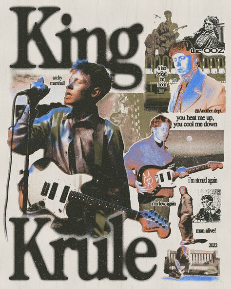 Rockstar Poster Design, Grunge Graphic Design Poster, King Krule Aesthetic, King Krule Poster, Vintage Poster Graphic Design, Graphic Design Vintage, King Krule, Poster Graphic Design, Grunge Posters