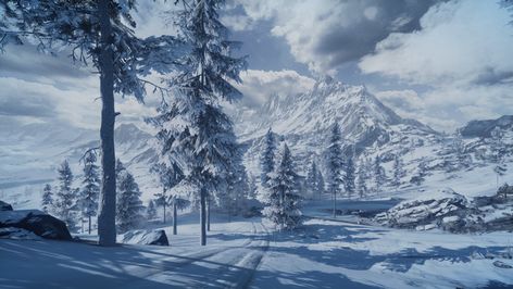 Snow Valley, Arctic Landscape, Battlefield 3, Props Art, Fantasy Setting, Fantasy Places, Simple Background Images, Weird Creatures, Fantasy Aesthetic