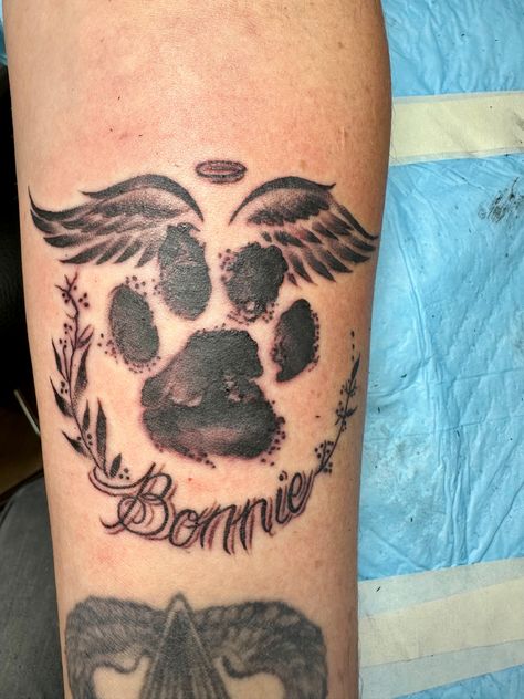 Dog Print Tattoo With Flowers, Rottweiler Tattoo, Tattoo With Flowers, Dog Print Tattoo, Dog Memorial Tattoos, Pawprint Tattoo, Beauty Salon Furniture, Memorial Tattoos, Salon Furniture