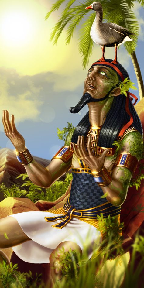 The Ennead, Goddess Of Egypt, Anime Egyptian, Mythological Characters, Egyptian Deity, Oh My Goddess, Ancient Egyptian Gods, The Goose, Egyptian God