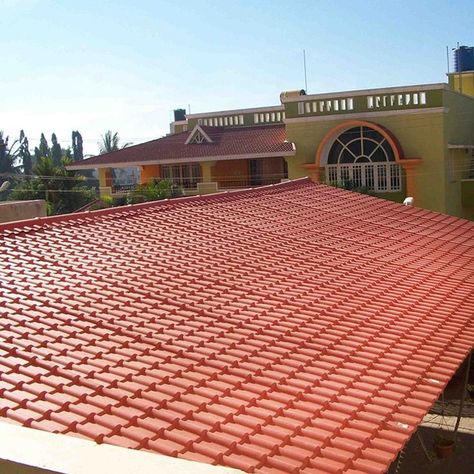 Water Resistant uPVC Roofing Sheet Manufacturers in India Pvc Roofing Sheets, Steel Roofing Sheets, Sheet Metal Roofing, Pvc Roofing, House Roof Design, Building House Plans Designs, Steel Roofing, Kerala House Design, Kerala Houses