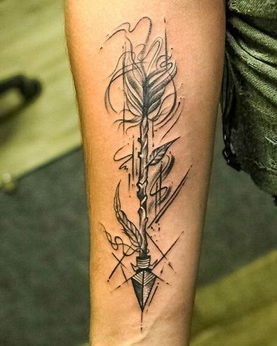 Native American Arrow Tattoos For Women, Arrow Tattoo Men Forearm, Fire Arrow Tattoo, Two Arrows Tattoo, Arrow With Feather Tattoo, Native American Art Tattoo, Native American Arrow Tattoo, Indian Arrow Tattoo, Feather Arrow Tattoo