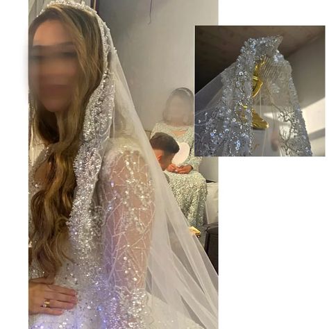 53.15US $ 22% OFF|Full crystal pearl lace veil bridal cathedral luxury 2024 new wedding accessories white veil With metal hair comb| |   - AliExpress Shoulder Length Veil, Lace Veils Bridal, Beaded Veils, White Veil, White Veils, Pearl Lace, Lace Veil, Long Veil, Lace Veils