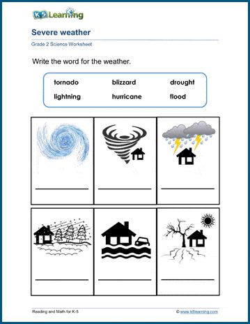 Severe Weather Activities For Kindergarten, Weather Worksheets 2nd Grade, Severe Weather Activities For Kids, Weather Worksheets For Kindergarten, Grade 2 Science Worksheets, Severe Weather Activities, Natural Disasters Lessons, Thanksgiving Homeschool, Weather Quiz