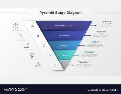 Pyramid Diagram Design, Pyramid Infographic, Reverse Pyramid, 3d Pyramid, Modern Infographic, Infographic Design Template, Diagram Design, Infographic Template, Chart Design