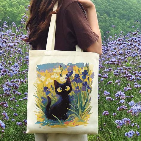 Black Cat Van Gogh Tote Bag/Shoulder Bag/Tote Bag for Cat/Custom Cat Lover Gift/Cat Lover Personalized Gift/Friendship Gifts/Birthday Gifts ♥ Hello, I'm Julien, an artist with a lifelong passion for handmade creations since childhood. Discover our customizable Canvas Tote Bags featuring your beloved pets - perfect for up to 6 or more pets: ♥ Explore our eco-friendly Canvas Tote Bags, blending utility with style for any occasion. ♥ Includes a convenient zipper closure for added security. ♥ These Cat Bags, Tote Bag Custom, Hand Painted Tote Bags, Decorated Tote Bags, Sac Tote Bag, Artist Bag, Cats Tote Bag, Cat Tote, Bridesmaid Bags