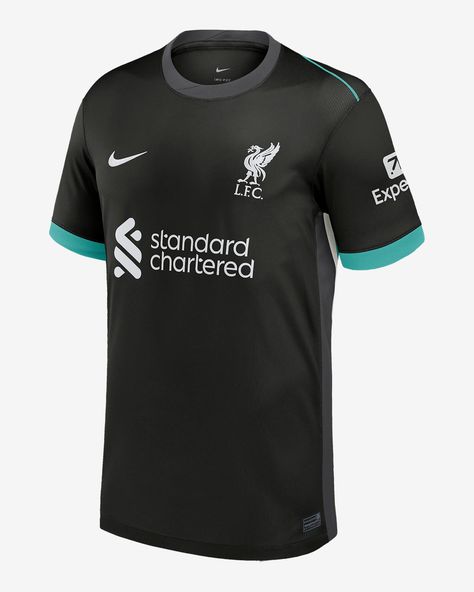 This Stadium jersey combines sweat-wicking fabric with ventilated mesh paneling to help provide a dry, lightweight feel and breathable fit. It features replica details from the on-field kit for team-inspired gear. Shown: Forest Green Style: NN201884244-LFC Liverpool Jersey, Liverpool Kit, Mohamed Salah Liverpool, Salah Liverpool, Virgil Van Dijk, Mohamed Salah, Soccer Kits, Van Dijk, Green Style