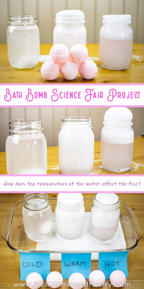 Science Fair Projects For Elementary, Winning Science Fair Projects, Bath Bomb Recipe Easy, Kids Science Fair Projects, Easy Science Fair Projects, Science Fair Board, Science Fair Experiments, Science Fair Projects Boards, Bath Bomb Recipe