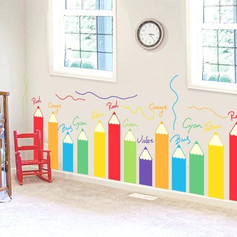 Wall Stickers For Nursery, Ikea Deco, School Wall Decoration, Classroom Decor Middle, Preschool Decor, Daycare Decor, Classroom Decor High School, Daycare Room, Classroom Wall Decor