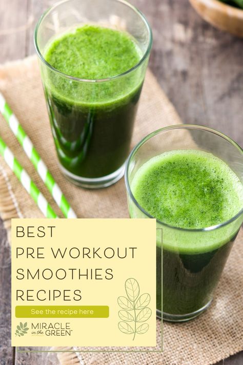 Working up a sweat is good but not enough to get faster results in your journey towards your weight goal. These recipes are easy to make and feature healthy ingredients that are vegan and provide you with the nutrients needed for your workout. #vegan #loseweight #weightlosstips #pinteresttips #allnatural #greensmoothie #moringa #recipe #dietrecipe #diettips Pre Workout Smoothie, Moringa Recipes, Pre Workout Food, Workout Smoothies, Matcha Drink, Green Smoothie Recipes, Detox Diet, Greens Recipe, Green Smoothie