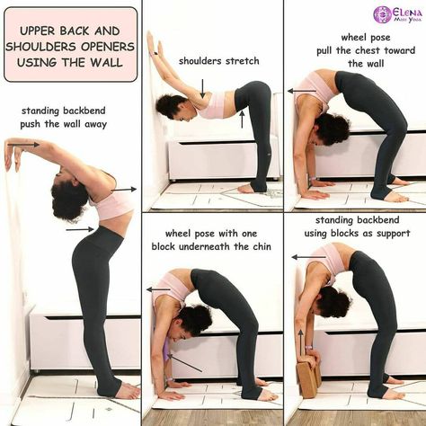 Yoga Love on Instagram: “Upper back and shoulders openers using the wall These are my favourite drills and I do them every other day after my practice 1) Standing…” Yoga Club, Yoga Poses Advanced, Quick Workout Routine, Yoga For Flexibility, Easy Yoga Workouts, Ashtanga Yoga, Yoga Postures, Gymnastics Workout, Yoga Classes