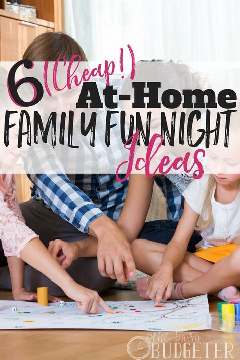 6 (Cheap!) Family Fun Night Ideas: Affordable Family Fun! | Busy Budgeter Family Fun Night Ideas, Busy Budgeter, Family Night Activities, Family Activities Preschool, Frugal Family, Family Fun Night, Bonding Activities, Family Finance, Family Bonding