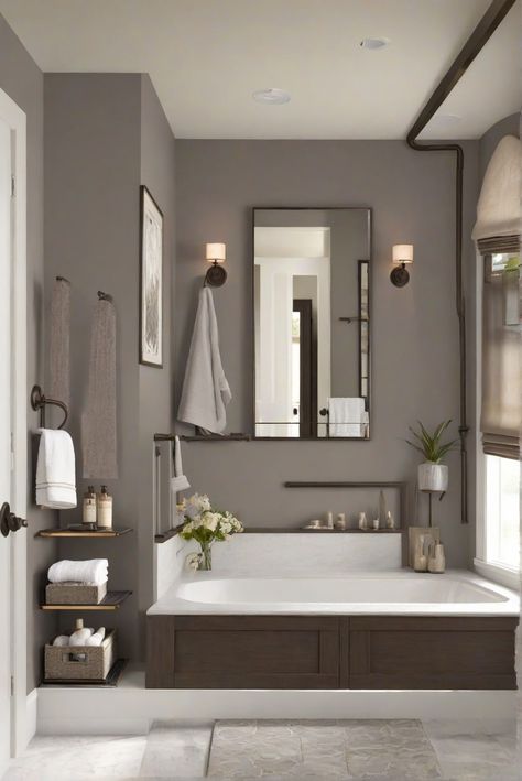 Embrace the cozy modern vibes with SW Urbane Bronze (SW 7048) in your daily interior designer routine. Bring warmth and sophistication to your bathroom space! #Ad #homedecor #homedesign #bathroom #Painthome interiorarchitecture best Wall Colors for Bathroom Colors
Bright Room Colors
best colors combinations bathroom
bathroom Remodeling
Modern Paint Colors
2024 Bathroom Paint Colors With Dark Cabinets, Dark Bathroom Colors, Dark Color Bathroom Ideas, Urbane Bronze Bathroom, Best Paint For Bathroom Walls, Modern Bathroom Colors, Cozy Modern Bathroom, Bathroom Color Combinations, Bathroom Paint Colors 2024