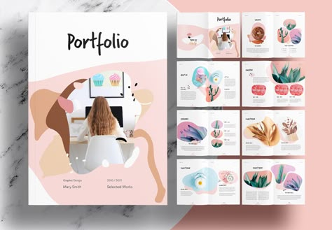 InDesign Template - Editorial Minimal Portfolio Layout on Behance Pink Portfolio, Portfolio Layout Template, Indesign Inspiration, Document Layout, Graphic Design Portfolio Book, Indesign Portfolio, Free Portfolio Template, Minimal Portfolio, Indesign Layout