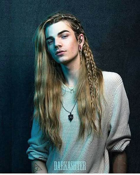 Nils Kuiper, Man With Long Hair, Braids For Men, Viking Braids, Long Hair Men, Long Hair Guys, Viking Hair, Androgynous Style, Hair Styles Men