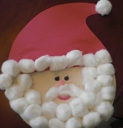 25 Easy Christmas Crafts for Kids - hands on : as we grow Santa Claus Crafts, December Crafts, Santa Crafts, Preschool Christmas Crafts, Christmas School, Navidad Diy, Plate Crafts, Preschool Christmas, Cotton Balls