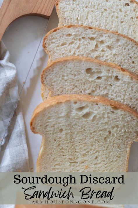 This sourdough discard sandwich bread recipe is perfect for sandwiches and has that classic subtle sourdough tang while only taking a few hours to whip up rather than a day. A soft crust with a fluffy interior, this is the best and easiest recipe. Sandwhich Bread, Breadmaker Recipes, Sourdough Sandwich Bread Recipe, Pullman Bread, Active Sourdough Starter, Farmhouse On Boone, Egg Bread, Sourdough Bread Sandwiches, Sourdough Starter Discard Recipe