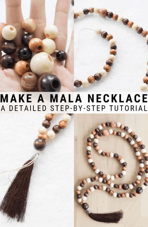 How to Make a Mala Necklace #necklace #packaging #necklacepackaging This simple tutorial will teach you how to make a mala necklace or bracelet. This piece will make a great addition to yout meditation routine. How To Make Mala Beads, Diy Mala Necklace, Diy Mala Beads, Mala Bracelet Diy, Mala Necklace Diy, Meditation Routine, Mala Beads Diy, Mala Making, Meditation Beads Mala