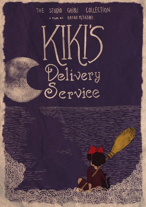 Studio Ghibli Movie Posters, Kikis Delivery Service Poster, Felix Birthday, Studio Ghibli Poster, Magazine Feature, Ghibli Artwork, Dorm Posters, Kiki's Delivery Service, Studio Ghibli Movies