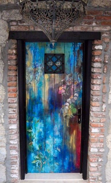 Colorful Doors, Gorgeous Doors, When One Door Closes, Cool Doors, Neutral Home, Door Gate, Open Door, Old Doors, Unique Doors