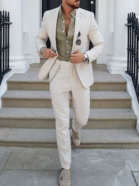 Men Linen Suit, Linen Suit Men, Linen Suits For Men, Beach Wedding Suits, Summer Wedding Suits, Beach Formal, Beach Wedding Attire, Mens Wedding Attire, Groom Wedding Attire