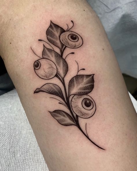 Black and grey tattoo by Heather Heard Tattoo #tattooideas #cooltattoo #tattooforwomen #blackandgreytattoo #creepytattoo #tattooideasfemale Eyeballs Tattoo, Halloween Flash Tattoo, Stem Tattoo, Creepy Eyeball, Eyeball Tattoo, Halloween Flash, Black And Grey Tattoo, Creepy Tattoos, Grey Tattoo